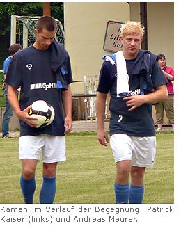 Kamen im Verlauf der Begegnung: Patrick Kaiser (links) und Andreas Meurer.